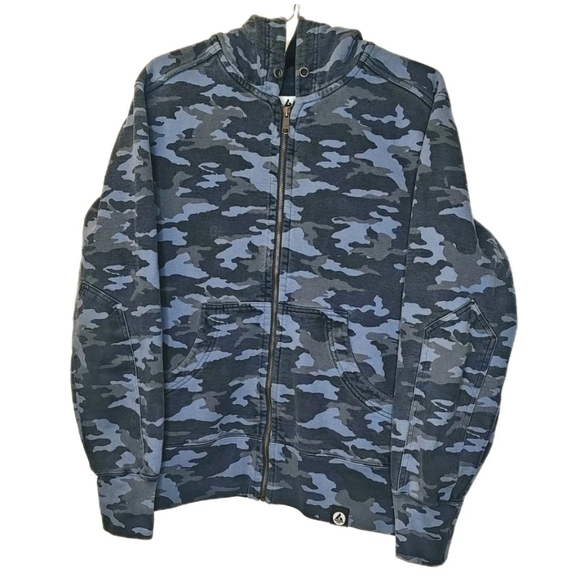 American Giant Other - American Giant Jacket Sweatshirt Large Blue Camo Terry ZipUp Skater Grunge Gorp